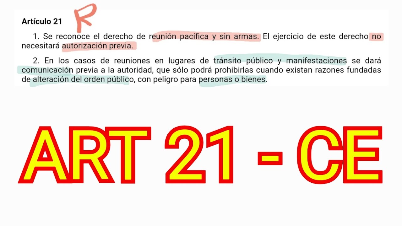 ARTÍCULO 21 - Constitución Española - Derecho de Reunión - OPOSICIONES