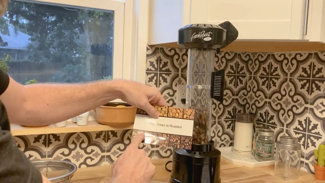 Распаковка и обжарка кофе в кофемашине Razzo Roast Glass Chamber на Fresh Roast SR800.
