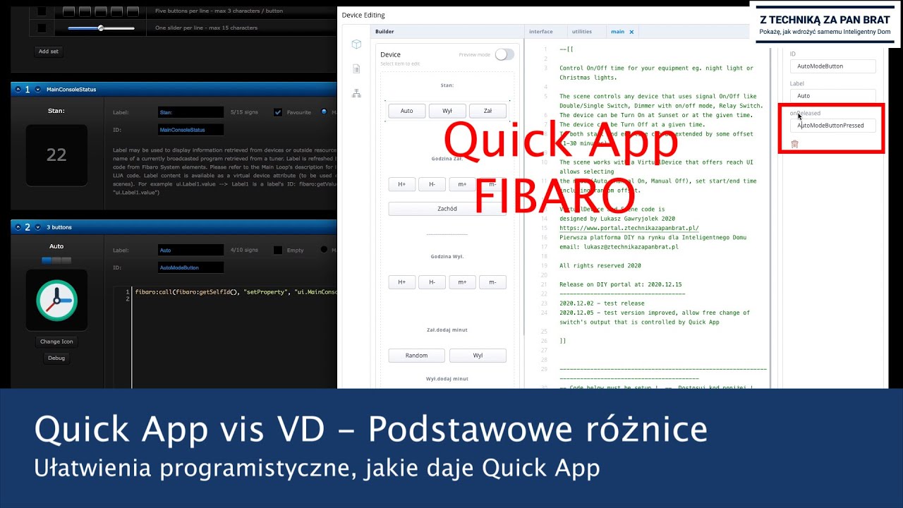 10 zalet Quick App FIBARO, różnice pomiędzy Quick App (HC3), a Virtual Device (HC2)