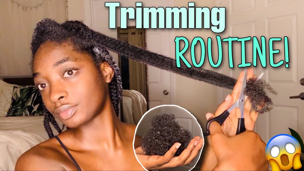 TRIMMING and MOISTURIZING Routine On My Natural Hair!!
