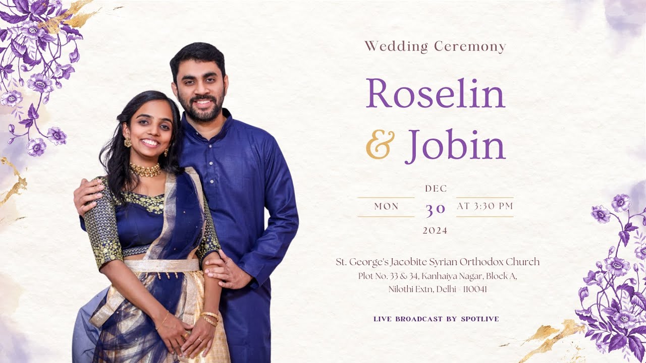 Roselin with Jobin | Wedding Ceremony | 30 December 2024 | SPOT LIVE