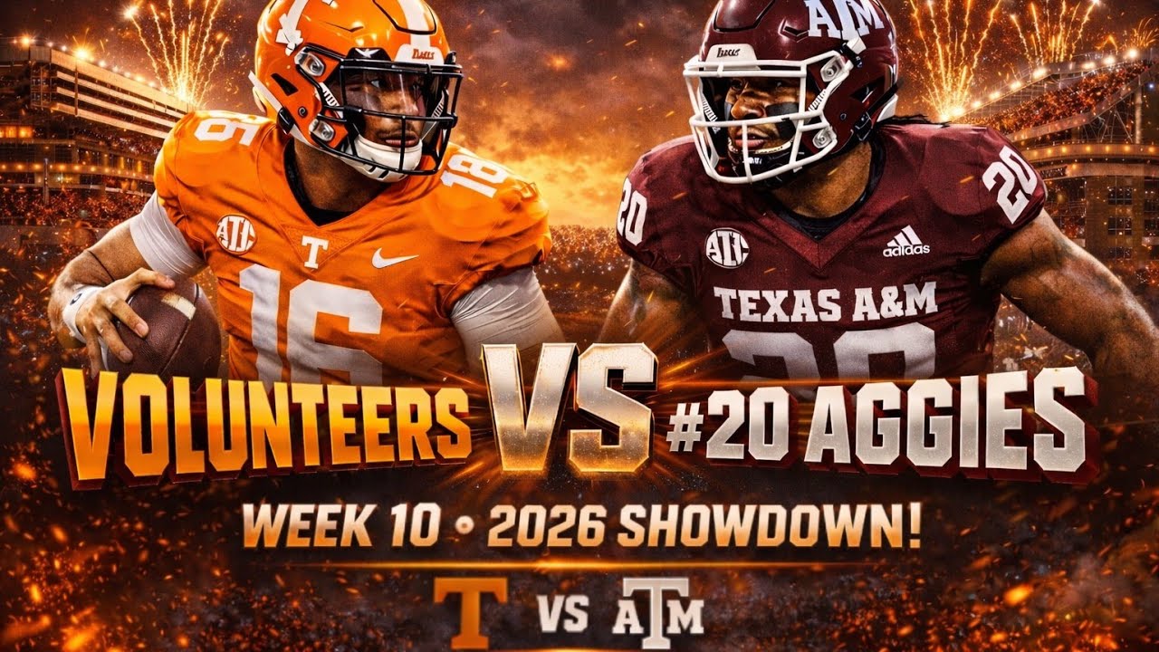 Tennessee vs #20 Texas A&M week 10 2026