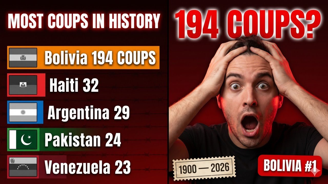 Coups & Regime Changes by Country (1900-2026) | Bolivia Had 15 &mdash; More Than Any Other
