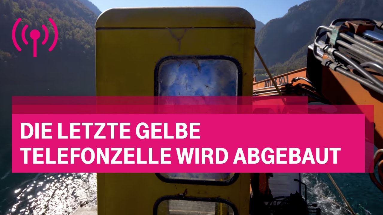 Die letzte gelbe Telefonzelle wird abgebaut