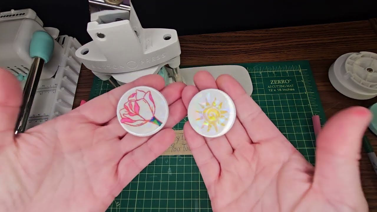 We R Memory Button press using stamped images to make magnets.