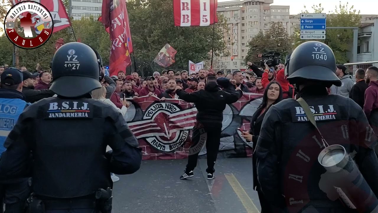 Re&icirc;ntoarcerea liderului de galerie📣 Atmosfera e din nou la nivelul maxim🔥 Corteo Rapid (19.10.2025)