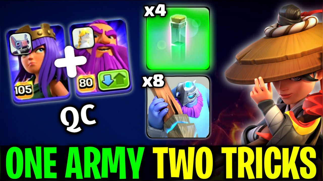 ONE Strategy + TWO Tricks! QC + Warden Walk + RC Charge Thrower Attack | TH18 Clash of Clans