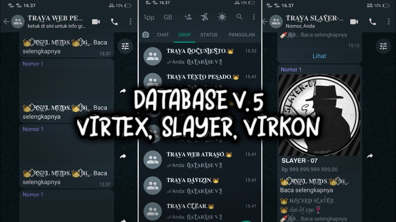 DATABASE VIRTEX DAN SLAYER GANAS NO PASSWORD TERBARU 2022