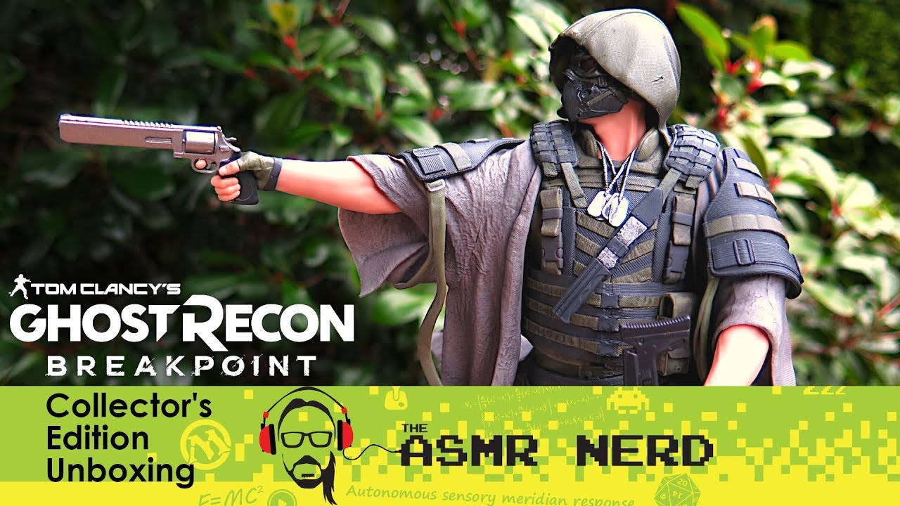 ASMR Unboxing | Ghost Recon Breakpoint Wolves Collector's Edition (whispering, tapping)