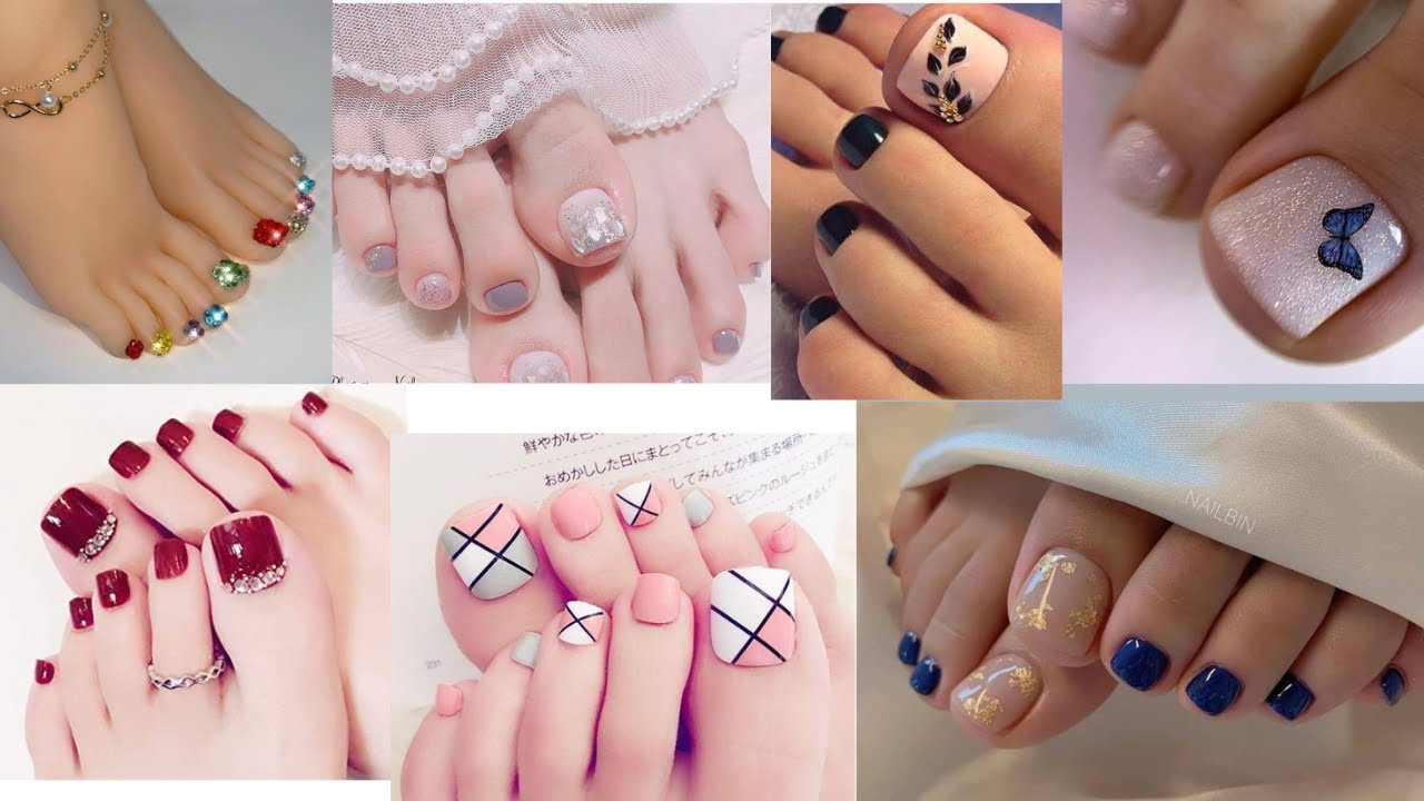 Easy stylish latest feet nail art (feet nail polish design ideas0