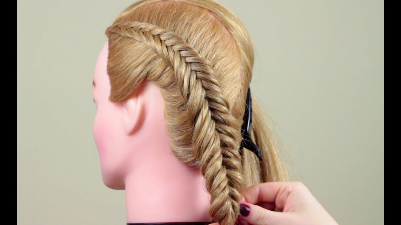 Косичка обратный рыбий хвост. Reverce Fish Tail Braid