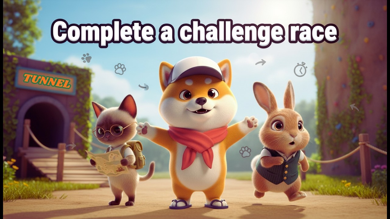 3D ANIMATION: The Great Obstacle Race with Misa, Milo, and Luna