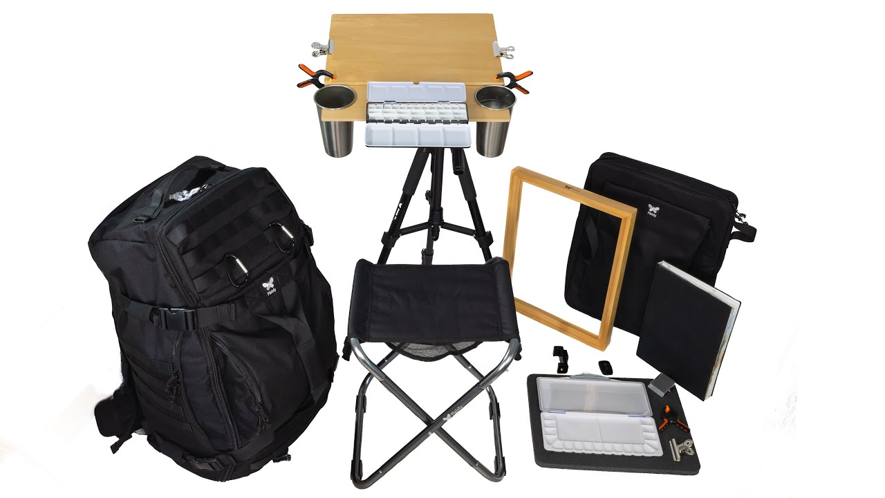 🎨 Pleinly Watercolor Field Easel Set - for Plein Air Painting & Drawing!