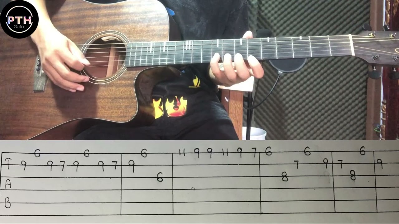 ယုံပါ guitar intro,solo and ending tutorial by@pthguitar