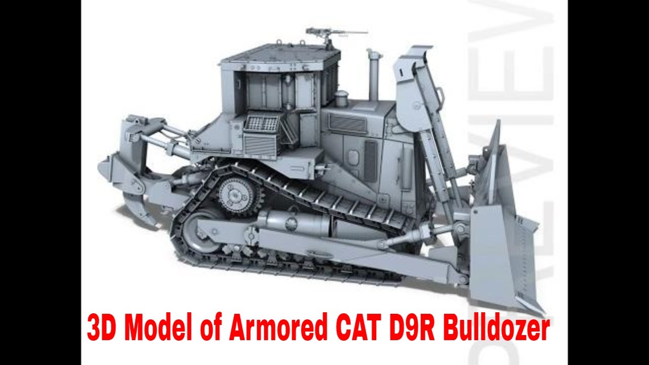 3D Model of Armored CAT D9R Bulldozer Review