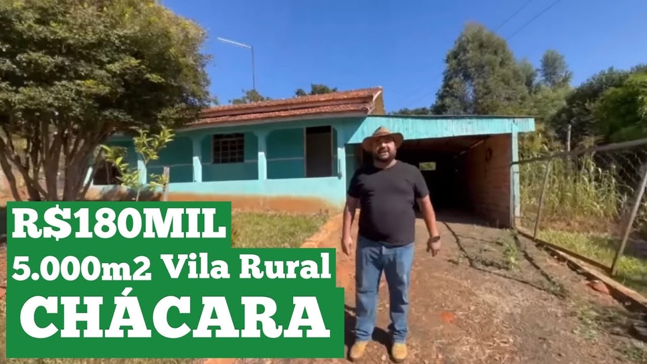 CHÁCARA 5.000m² ÁGUA GRÁTIS, Escritura e Registro R$180mil