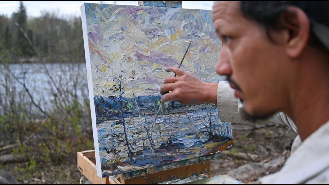 plein air & studio painting - fin d'une journée de printemps - End of a spring day