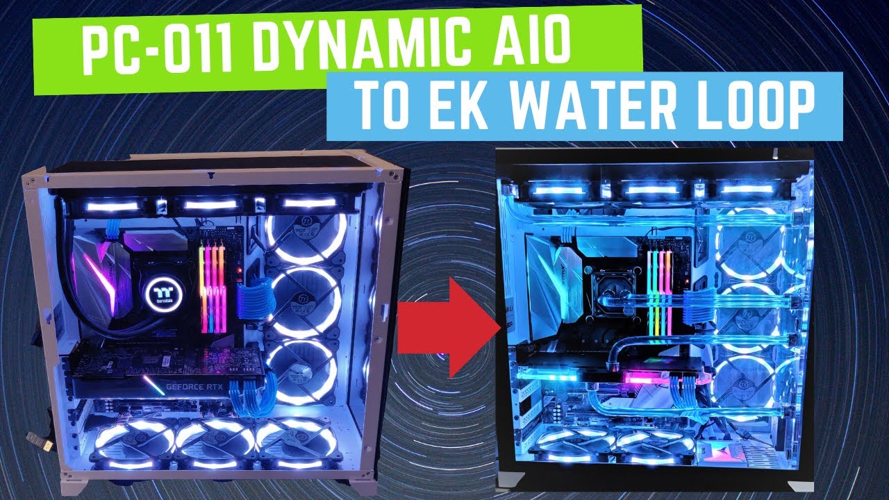 Mirocenter's EKWB & Powerspec PC-O11 water cooling build kit in a Lian Li's White Dynamic Case