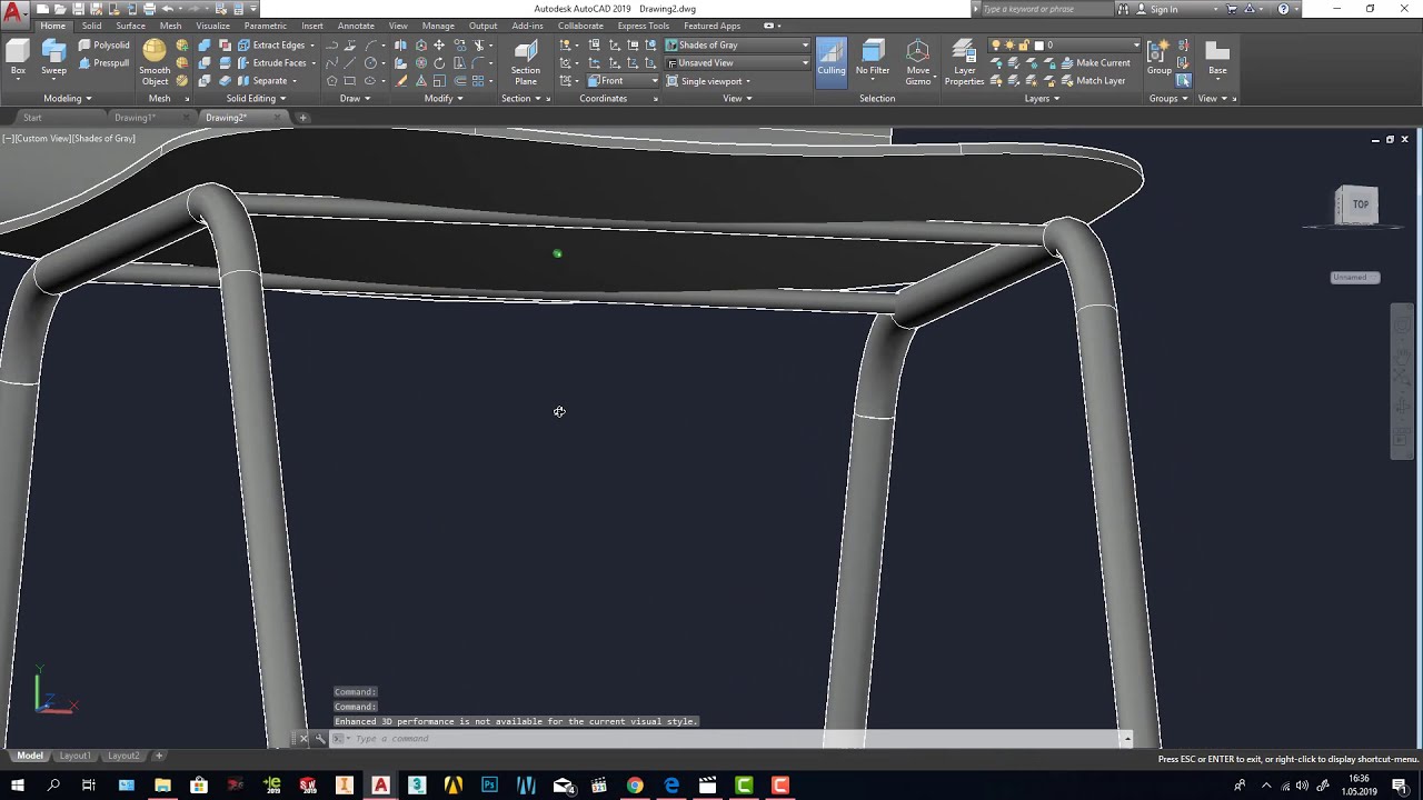 Autocad 3d Table and chair design and visualize