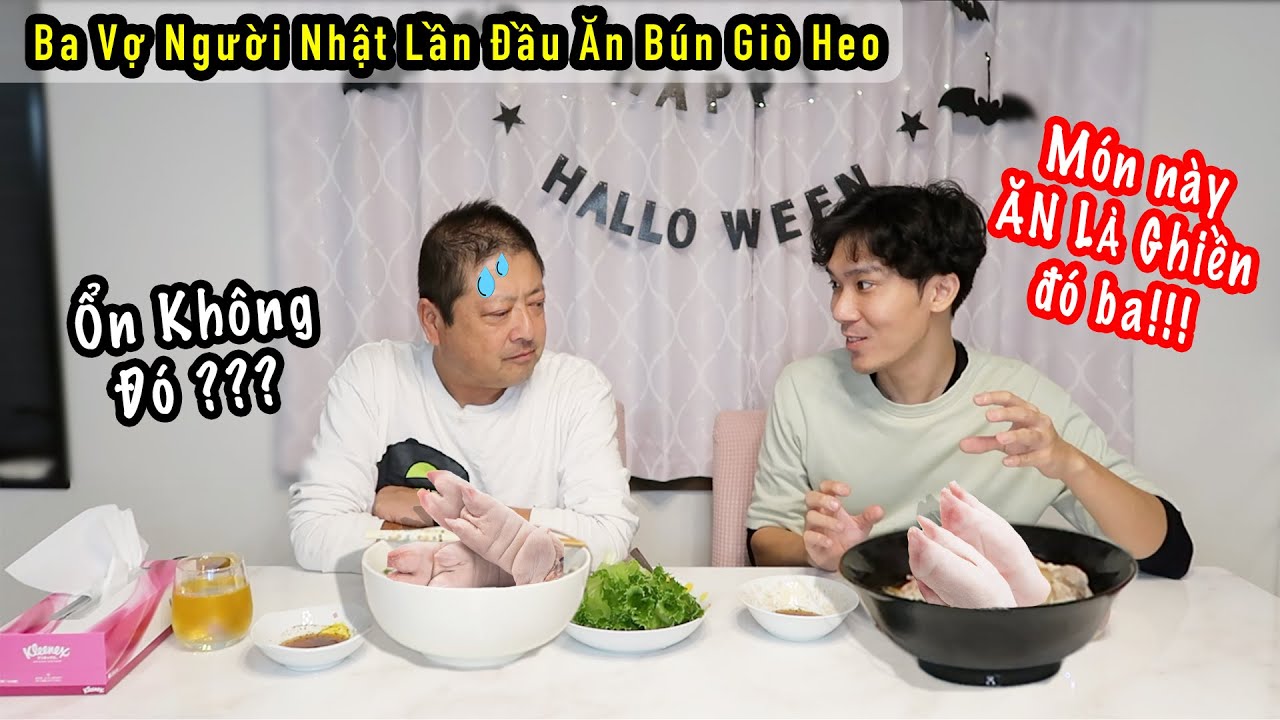 Mời Ba Vợ Người Nhật Lần Đầu Ăn Thử Món BÚN GIÒ HEO | Tấm Tắc Khen Ngon Do Chính Tay Bà Nội Nấu