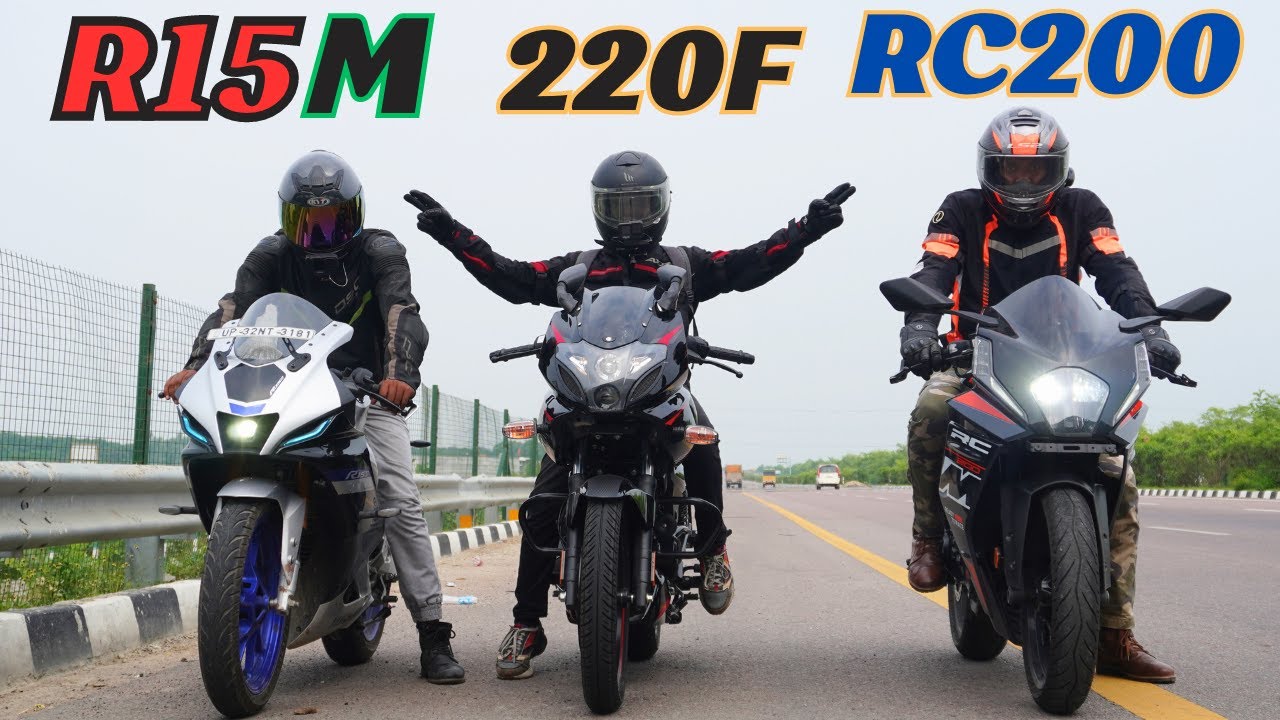 2024 Pulsar 220f vs Yamaha R15M vs KTM RC200 Drag Race | Triple Battle |
