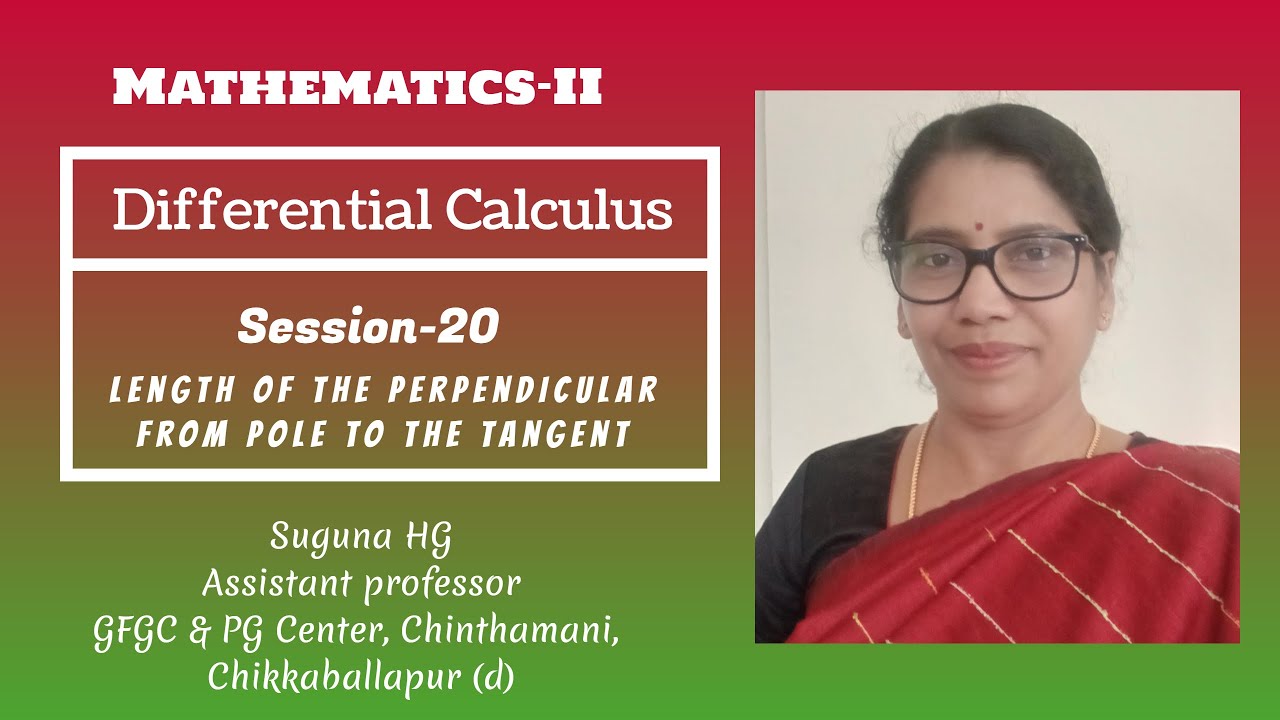 Perpendicular distance from pole to the tangent