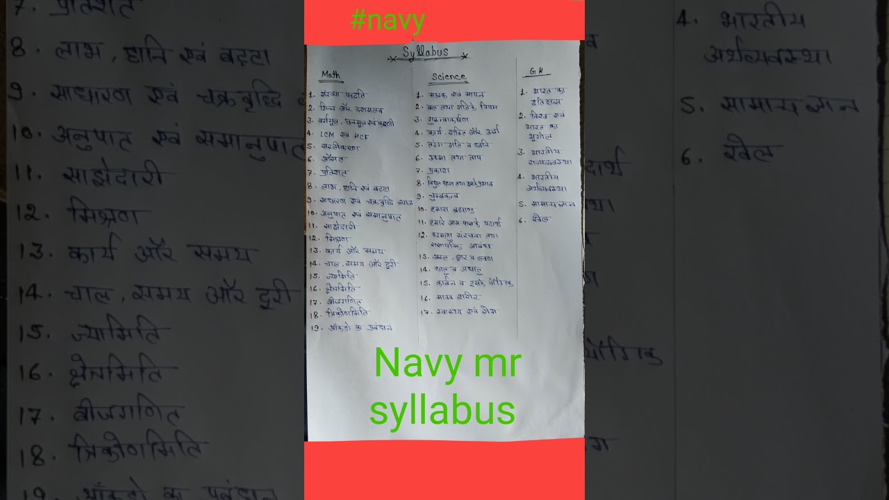 Navy mr syllabus 2025 #navy #indianmilitary #navyssrgeneralawarenessquestions2025 #indiannavyofficer