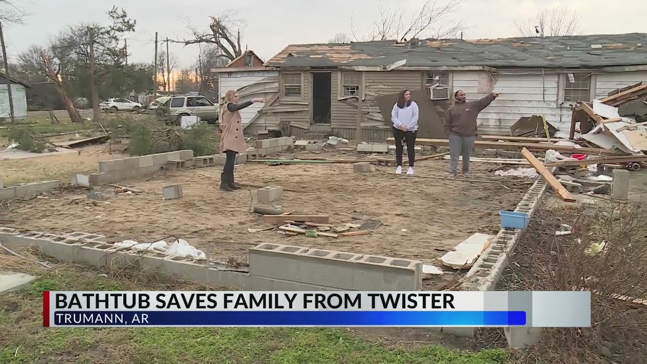 Ride in a bathtub saved family from tornado