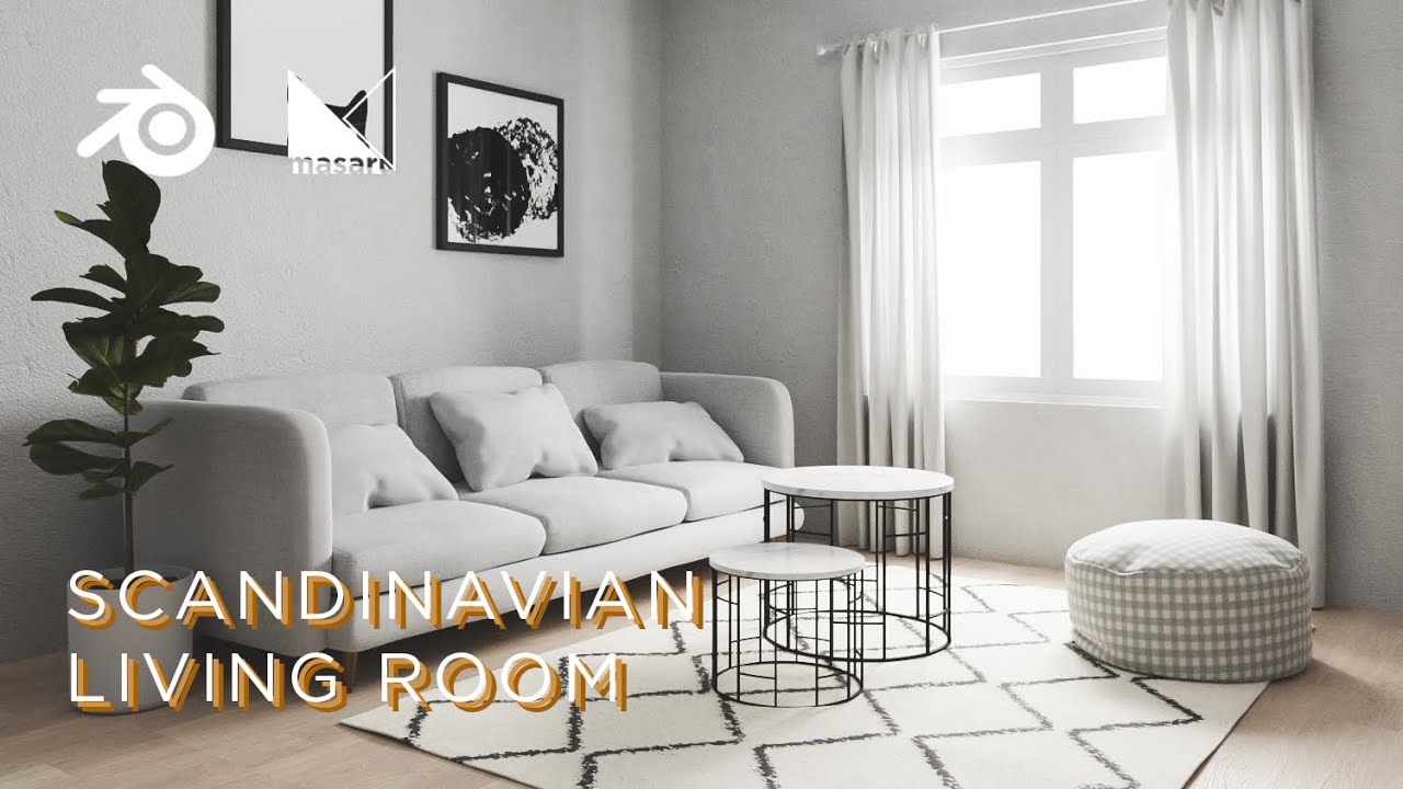 Scandi Living Room - Blender 2.82 Interior Archviz Tutorial (Part 1 of 3)