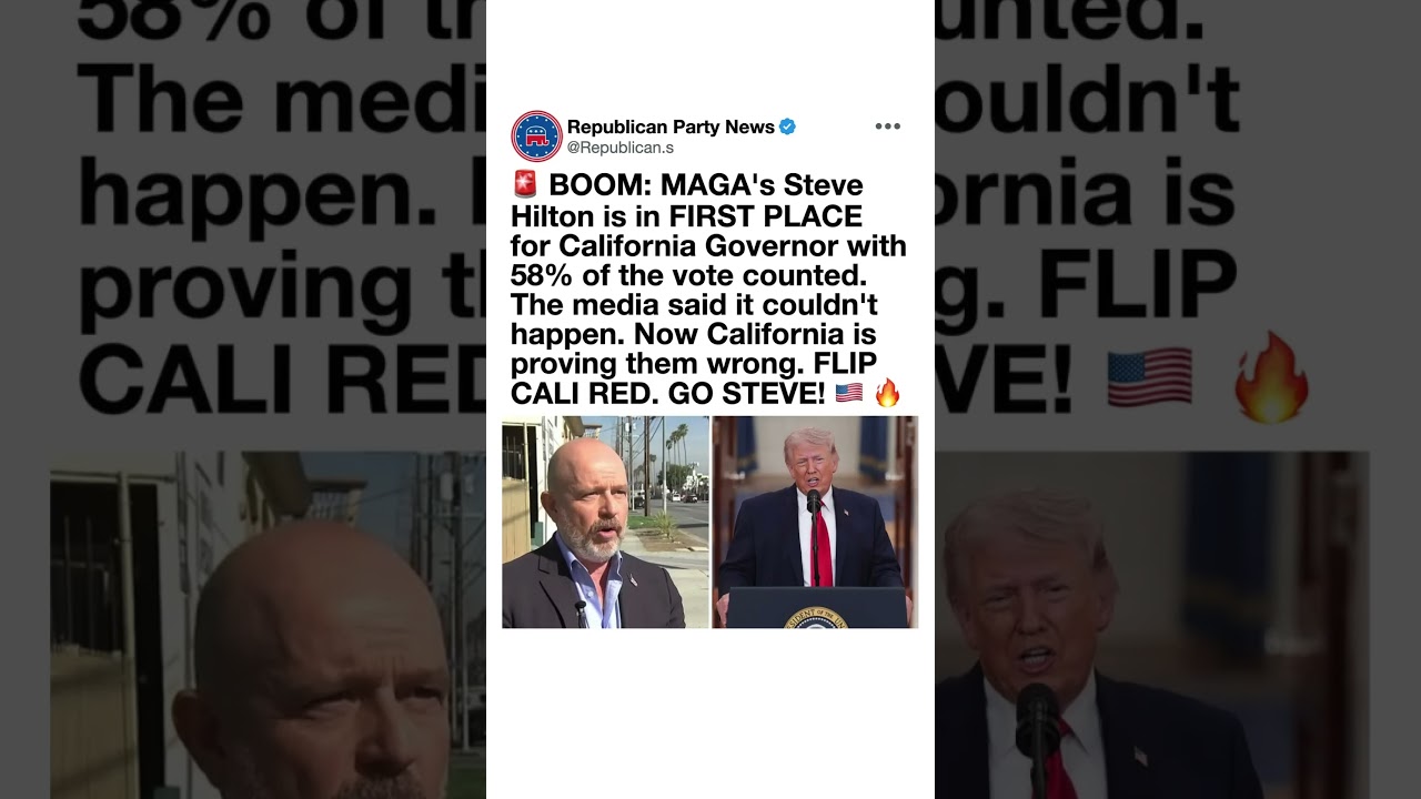🚨 California Governor Race Shocker? Steve Hilton Leads Polls As Debate Heats Up 🇺🇸