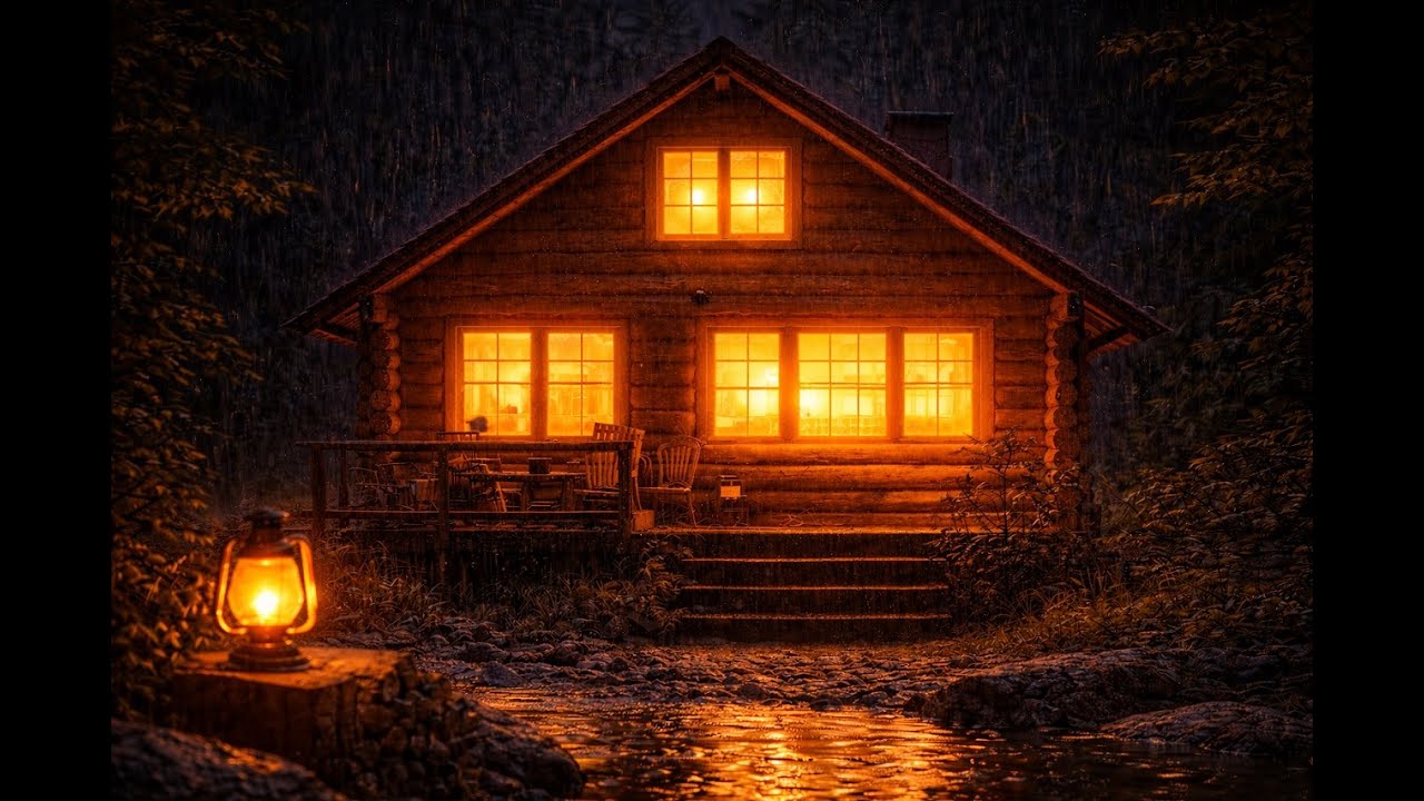 rain tapping on the cabin roof at 1am (lofi mix)