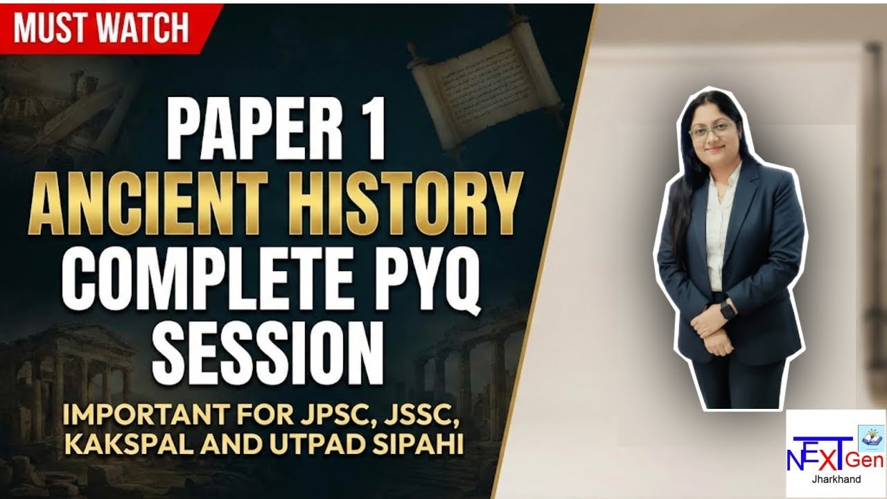 Ancient History PYQ Session Marathon By Bhagwati Ma'am #JSSC Kakshpal, #Utpad Sipahi #14thJPSC #live