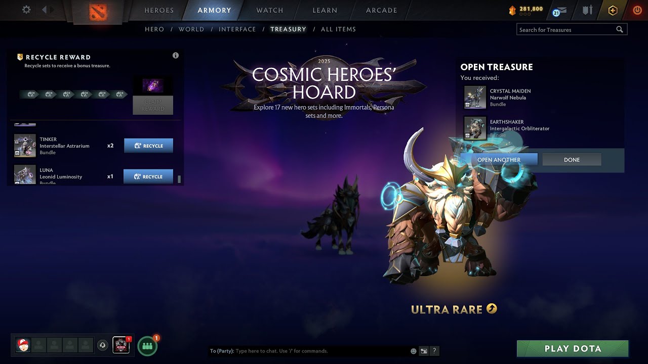 DOTA 2 - COSMIC HEROES' HOARD - CHEST OPENING/UNBOXING 2025 (34 TOTAL UNTIL ULTRA RARE)