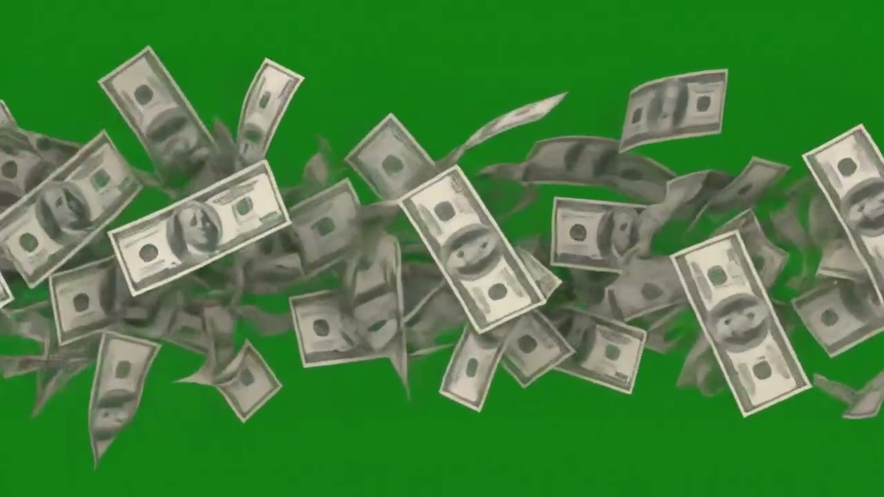 Money Rain Overlay Green Screen | Falling Dollars Effect