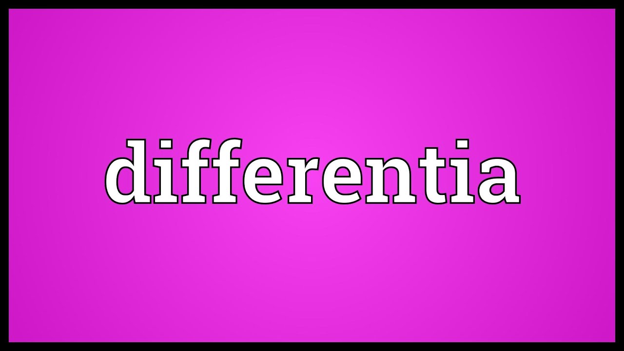 Differentia Meaning