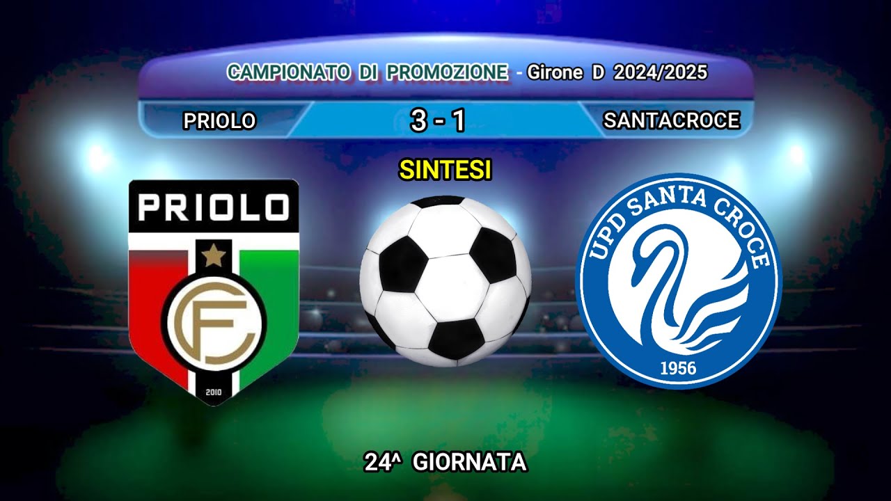SINTESI VIDEO - PRIOLO - SANTACROCE - CAMPIONATO DI PROMOZIONE GIRONE D   2024/2025 .
