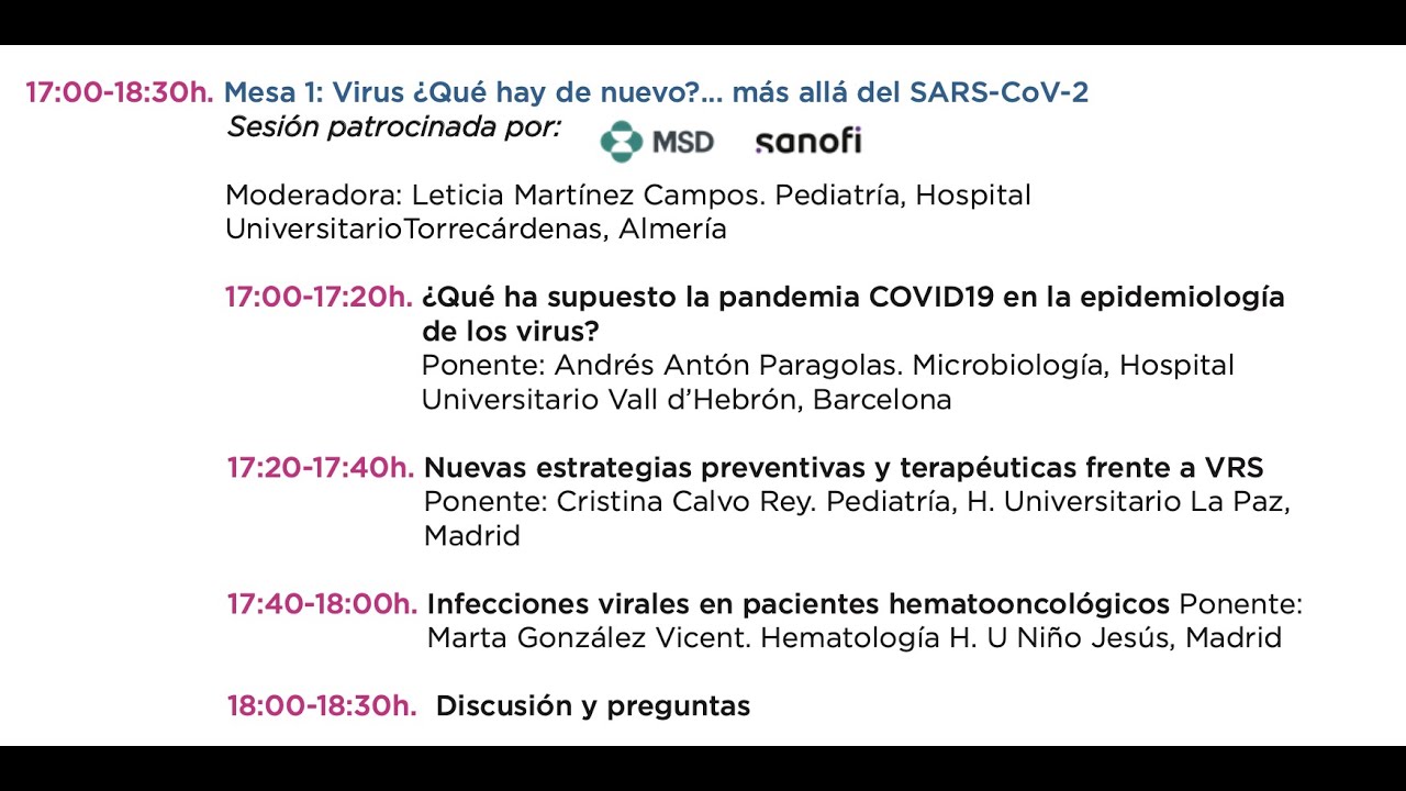 Virus: ¿Qué hay de nuevo?... más allá del SARS-CoV-2 - II Jornadas Virtuales SEIP