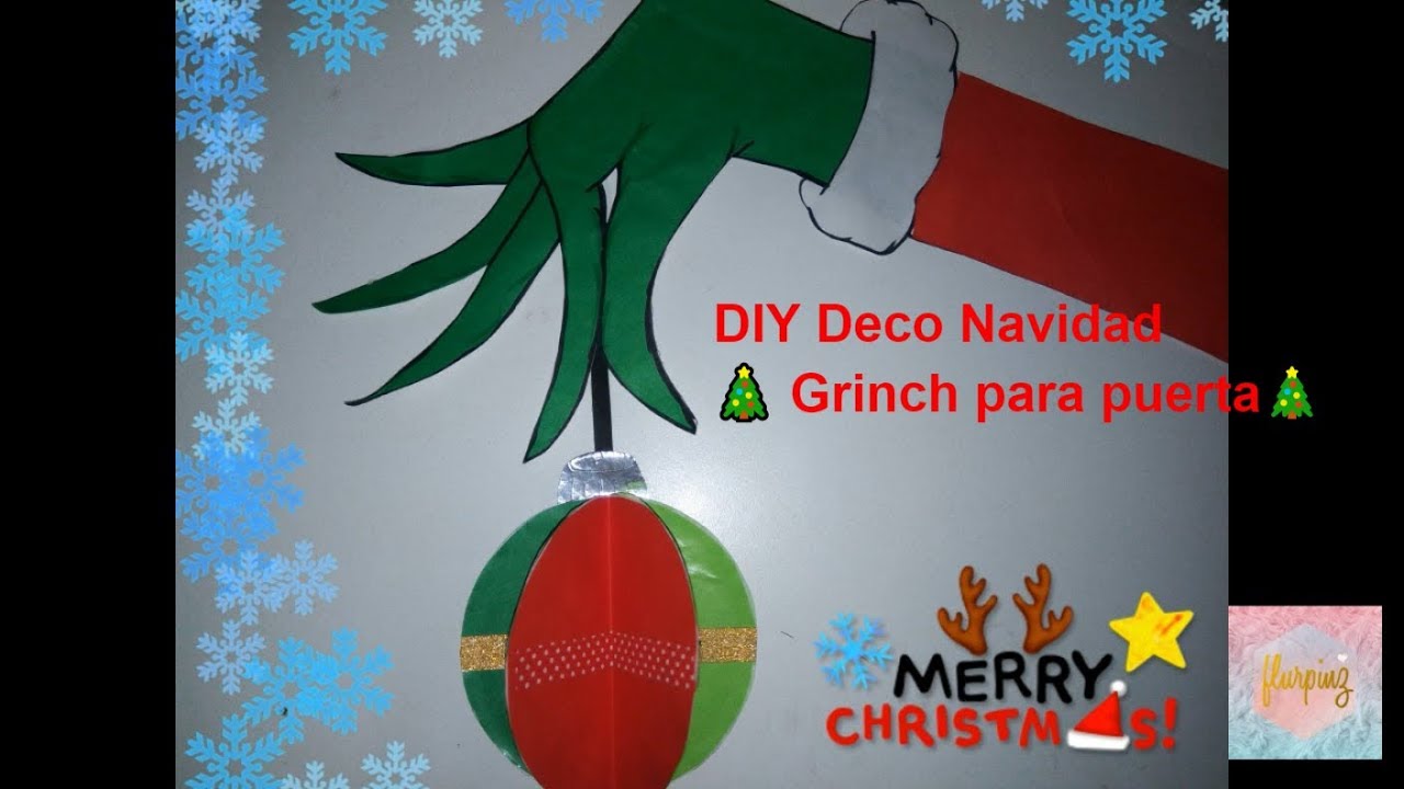 DIY Deco Navidad🎄 Grinch para puerta🎄