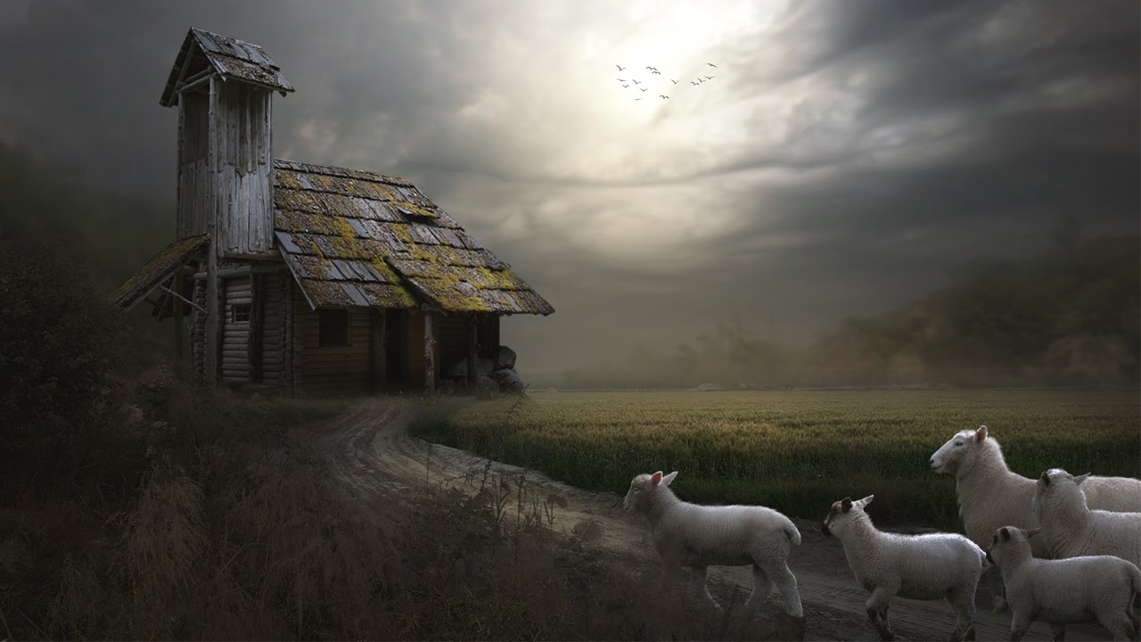 Photoshop Tutorial | Fantasy Photo Manipulation Hut & sheep