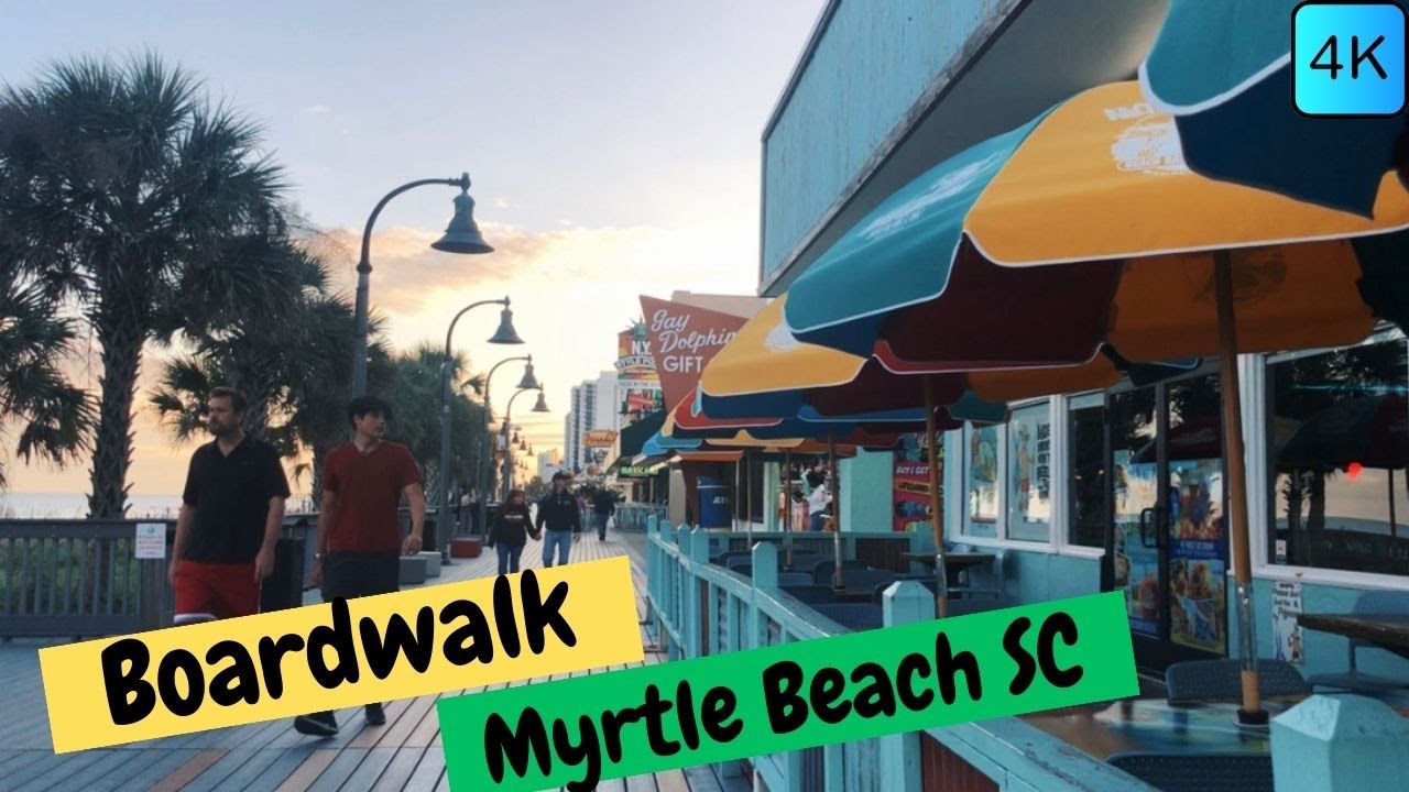 Boardwalk, Ocean Boulevard | Street walking Myrtle Beach (No talking)