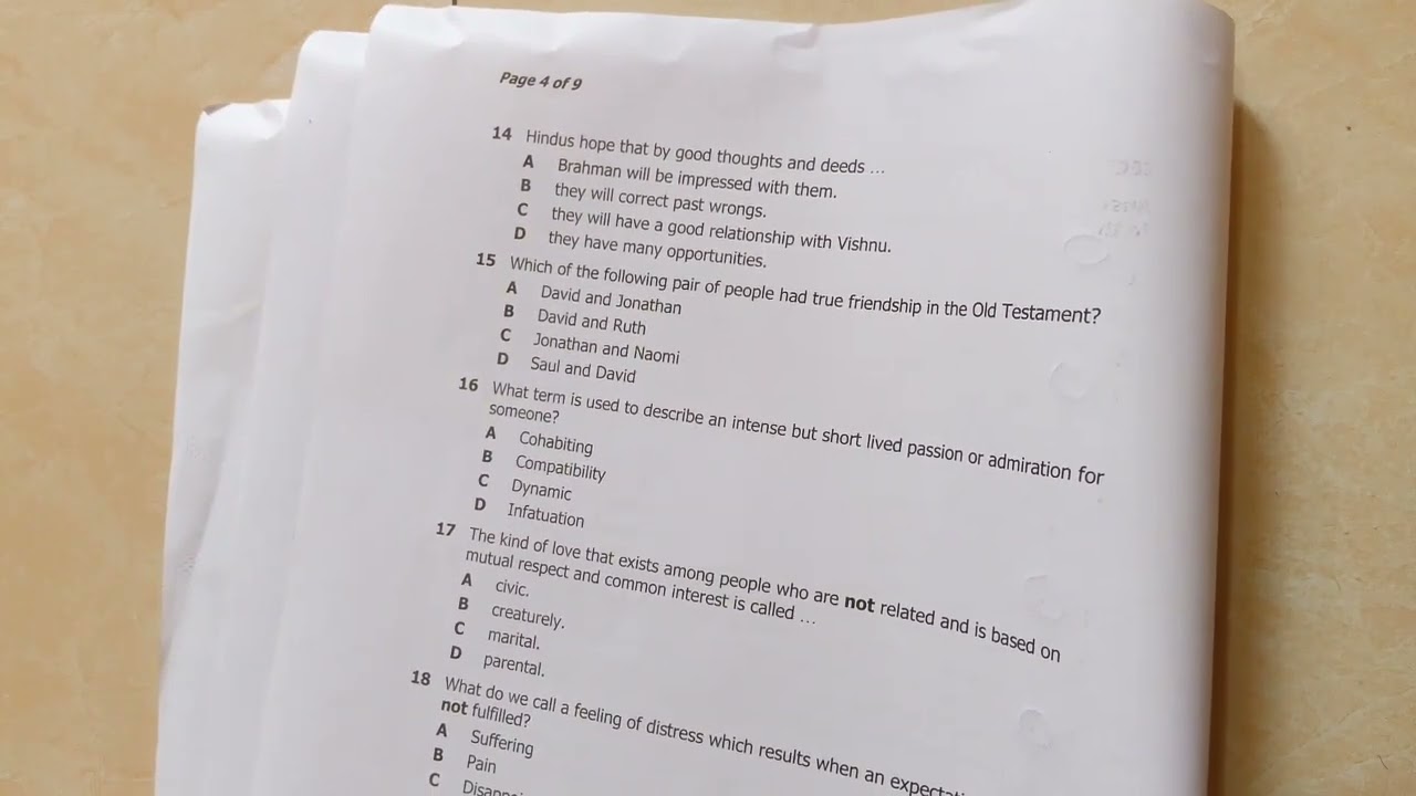ecz 2023 Religious Education past paper fully answered