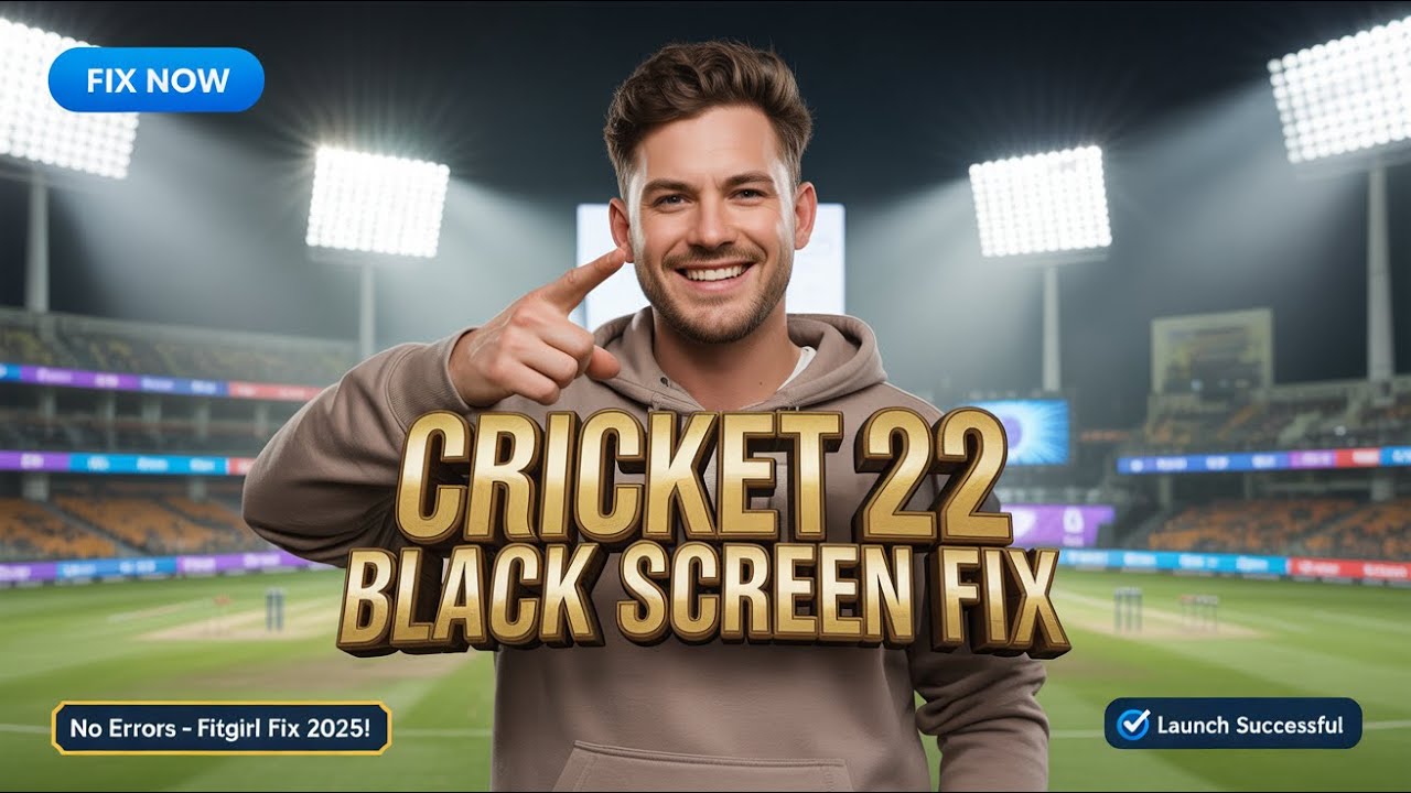 Исправление проблемы с черным экраном в Cricket 22 (репак Fitgirl 2026 года)