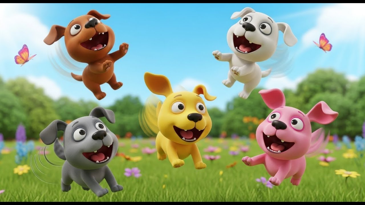 Five Little Toy Puppies Bark Bark Bark | Nursery Rhymes for Kids & Baby Songs