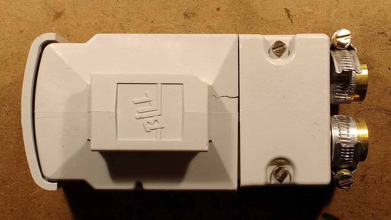 Inside a lamp post connection and cut-out unit.