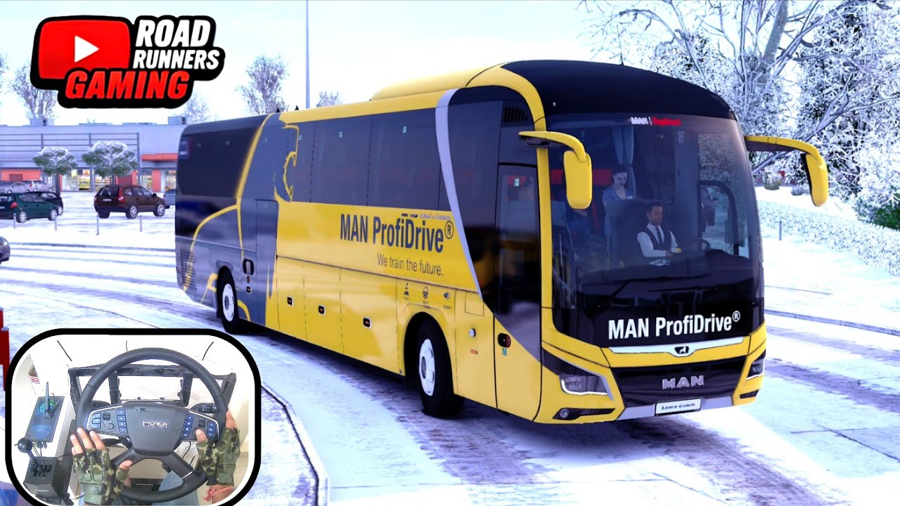 ETS2 4K HDR | MAN Lion’s Coach 3rd Gen | Realistic Scenic Winter Highway Passenger Drive