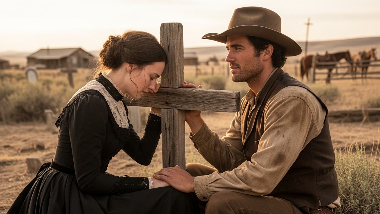She Was Crying Alone At Her Mother's Grave, The Cowboy Sat Beside Her Without Saying A Word
