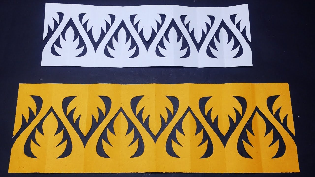 paper Cut for Decoration-How to make Easy paper cutting Border Design for decoration step by step.