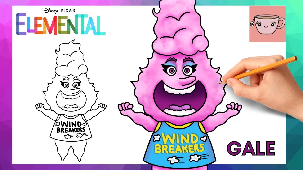 How To Draw Gale from Elemental | Disney Pixar | Cute Easy Drawing Tutorial