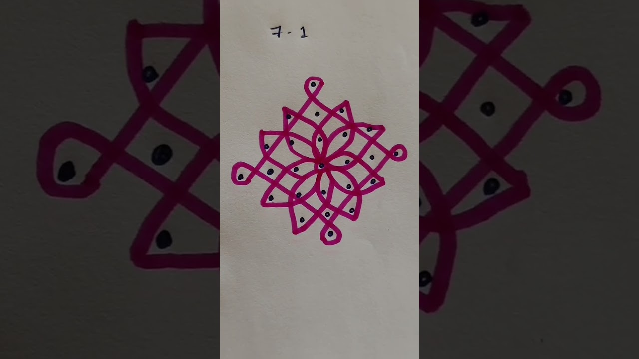 7 Dots Rangoli Designs #rangolitutorials #rangoli #rangolidesigns #videos #youtubefeed #videoshorts 