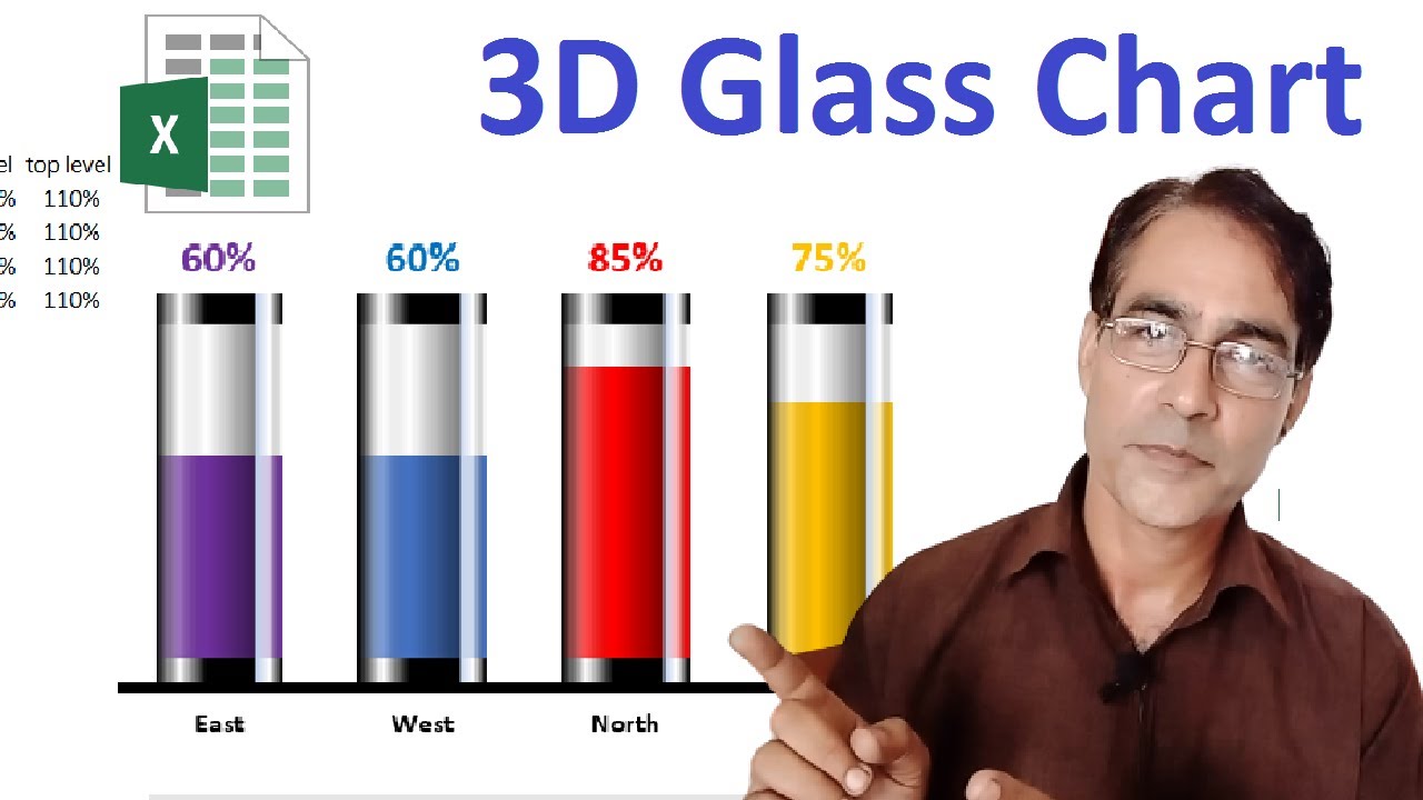 3D Glass Chart in Excel | Dynamic info-graphics chart simple step